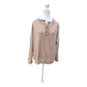 BTFBM Tan Ruffle Sweater